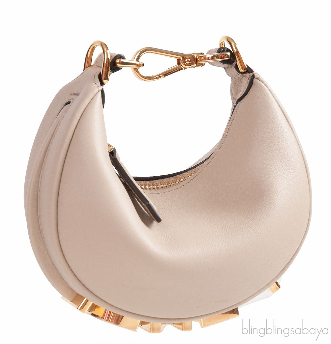Nano Fendigraphy Grey Leather Charm