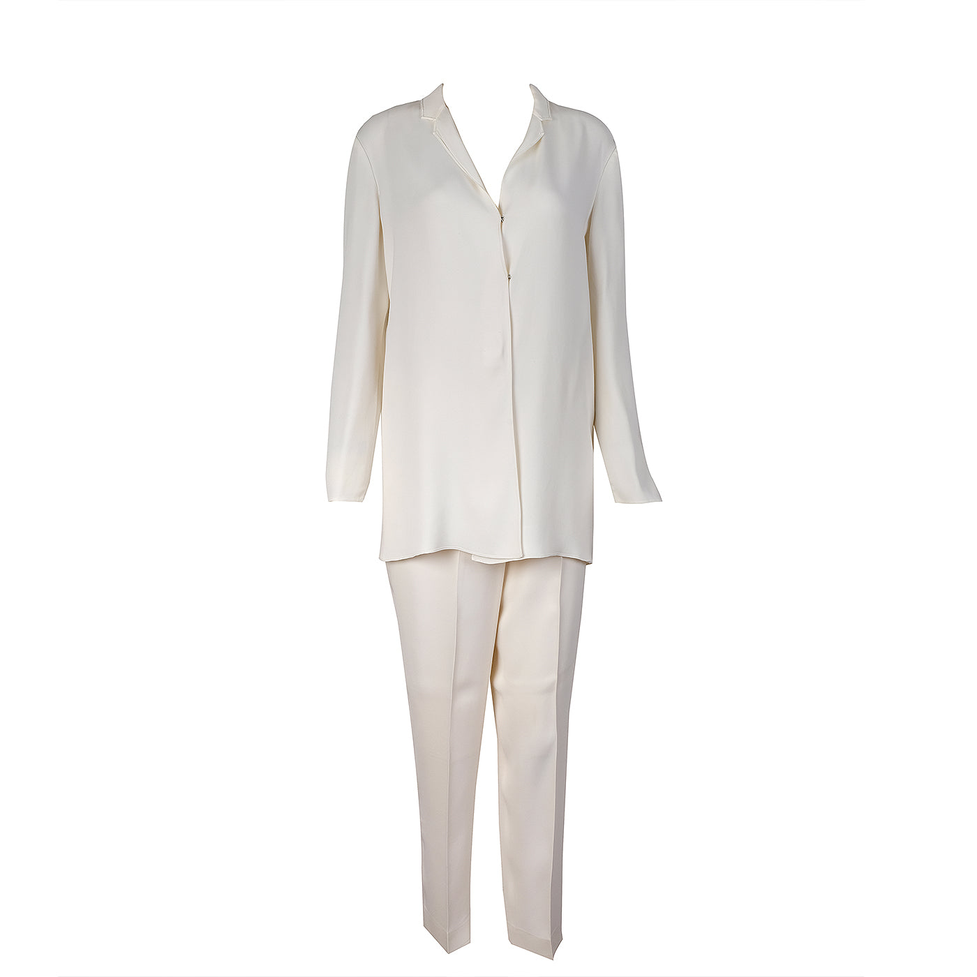 Lanvin Off-whte Long Sleeve Shirt & Belted Trouser