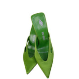 The Attico Green Pointed Satin Mule