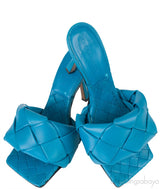 Blue Lido Intrecciato Mules