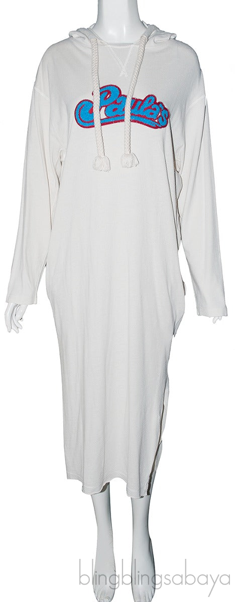 White Logo Hooded Dress