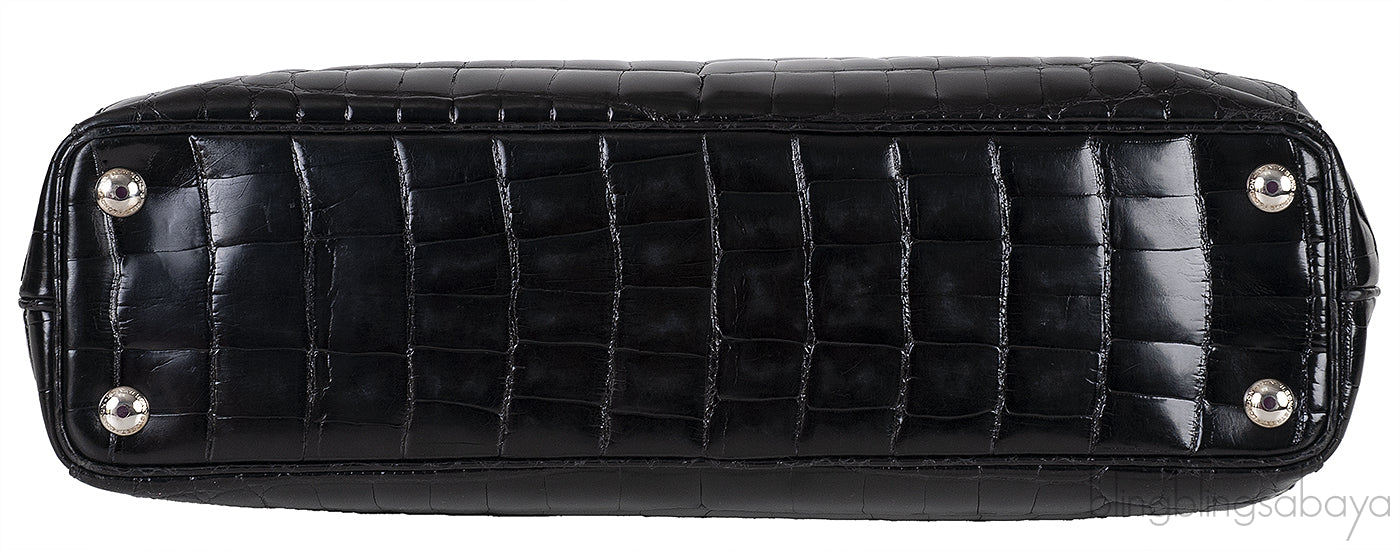 Black Crocodile Darcy Tote