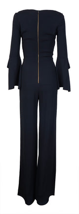 Roland Mouret Crochet-Trimmed Stretch Crepe Jumpsuit