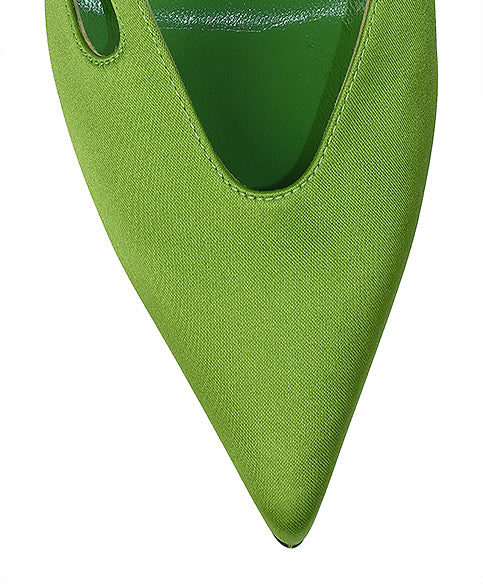 The Attico Green Pointed Satin Mule