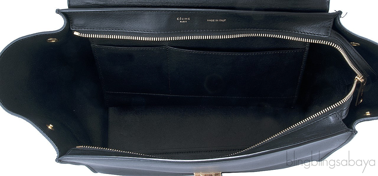Trapeze Luggage Black Croco Print