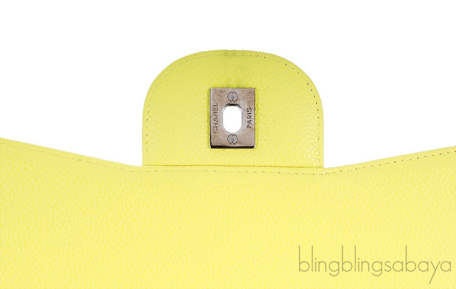 Caviar Jumbo Lime Single Flap Bag