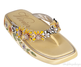 Roger Vivier Light Yellow Slide Blossom Platform Mule