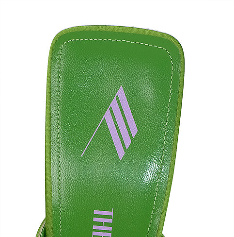 The Attico Green Pointed Satin Mule