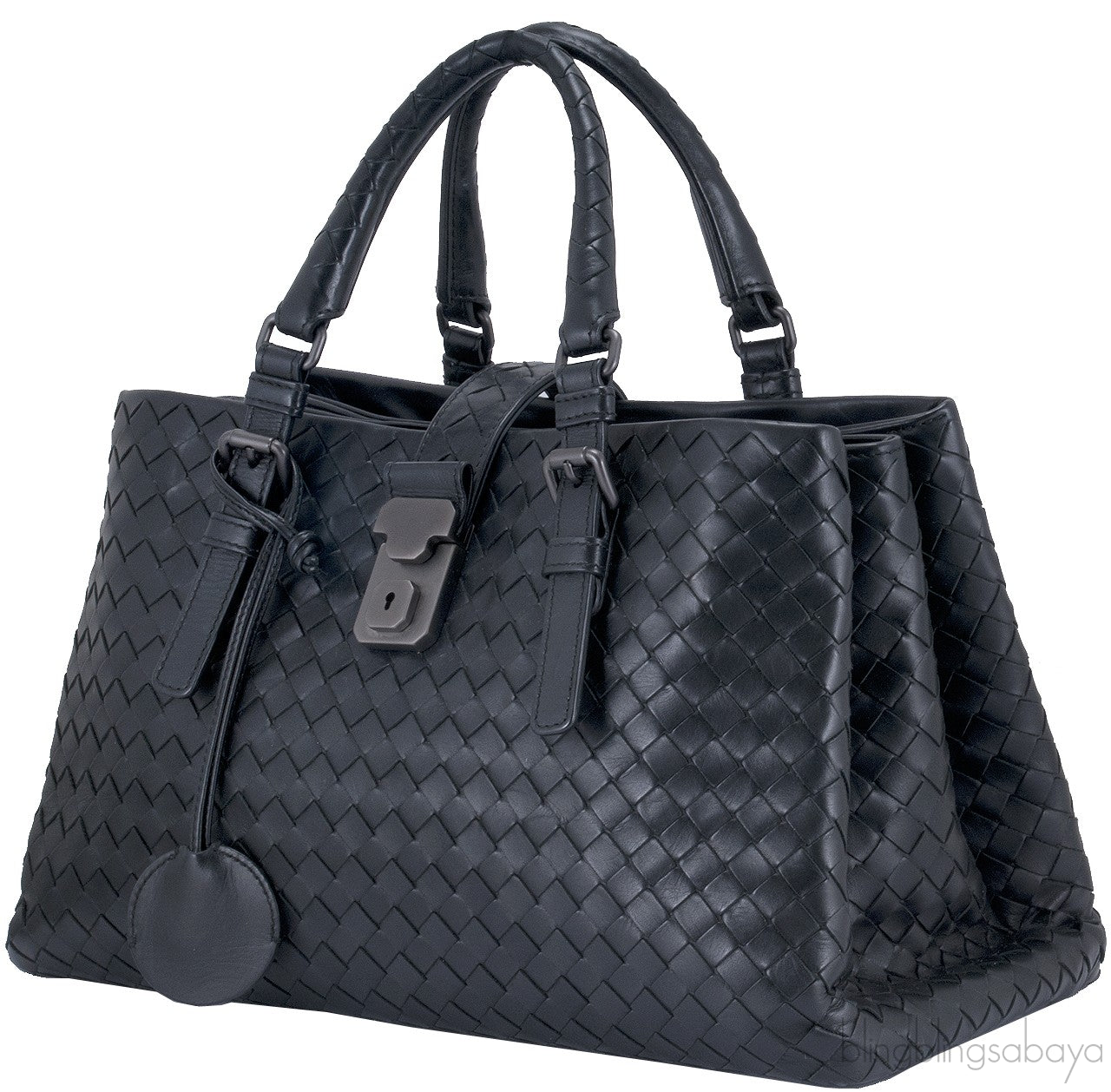 Small Roma Intrecciato Leather Tote