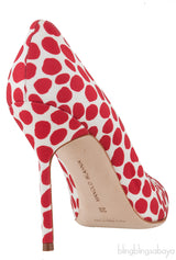 Polka Dot Pointed Toe Heels