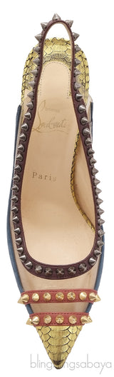 Multicolor Cloo Spike Slingback Heels