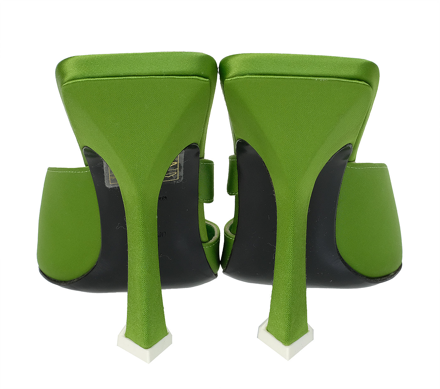 The Attico Green Pointed Satin Mule