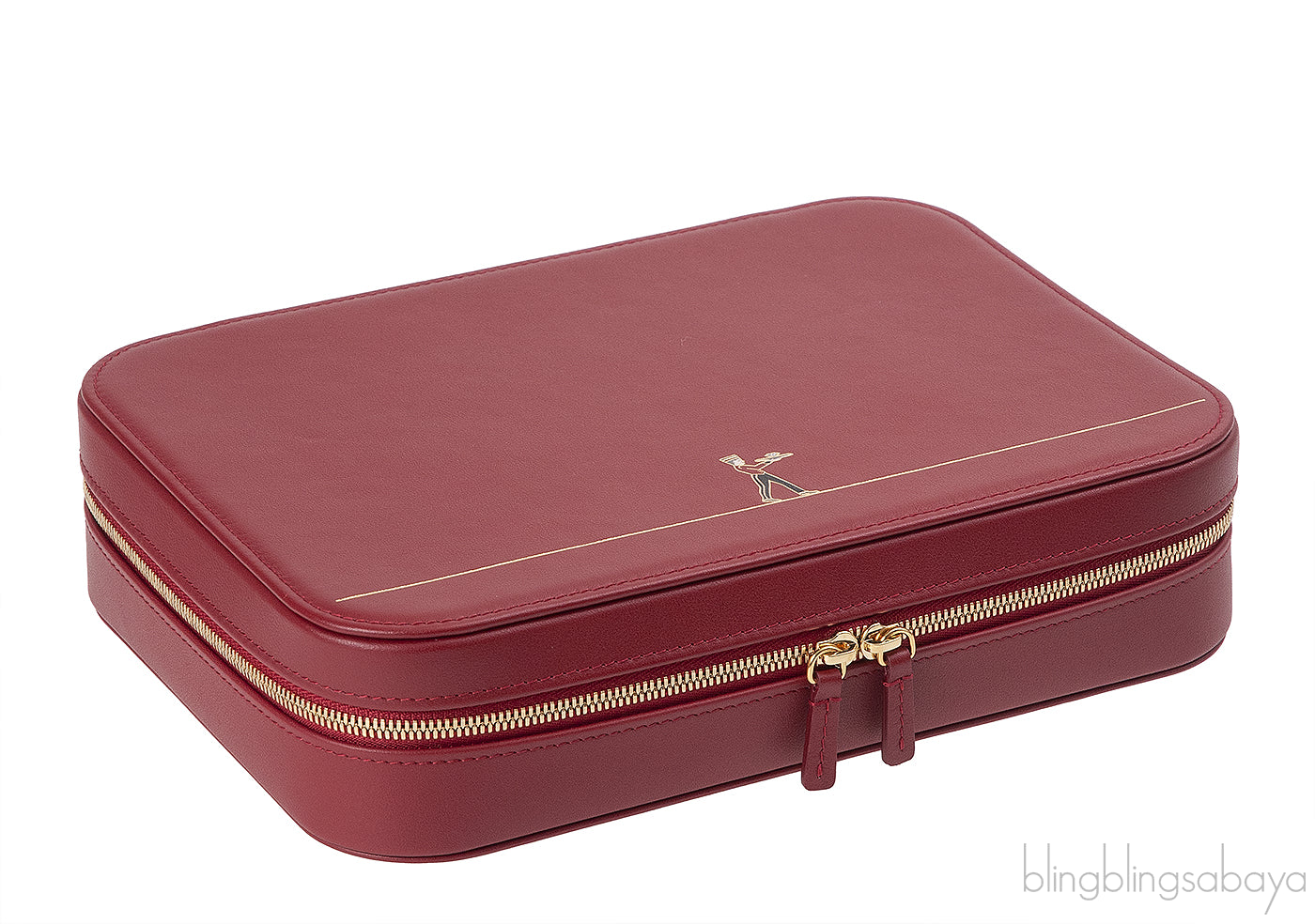 Cartier Travel Jewelery Box Leather Diabolo Red