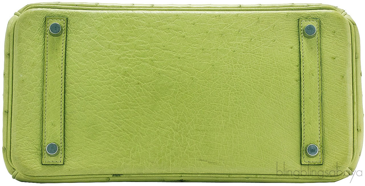 Birkin 30 Ostrich Vert Anis
