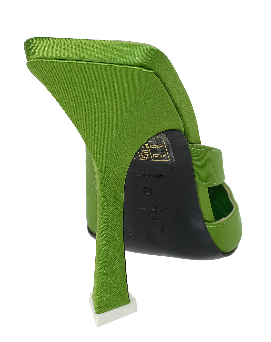 The Attico Green Pointed Satin Mule