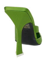 The Attico Green Pointed Satin Mule