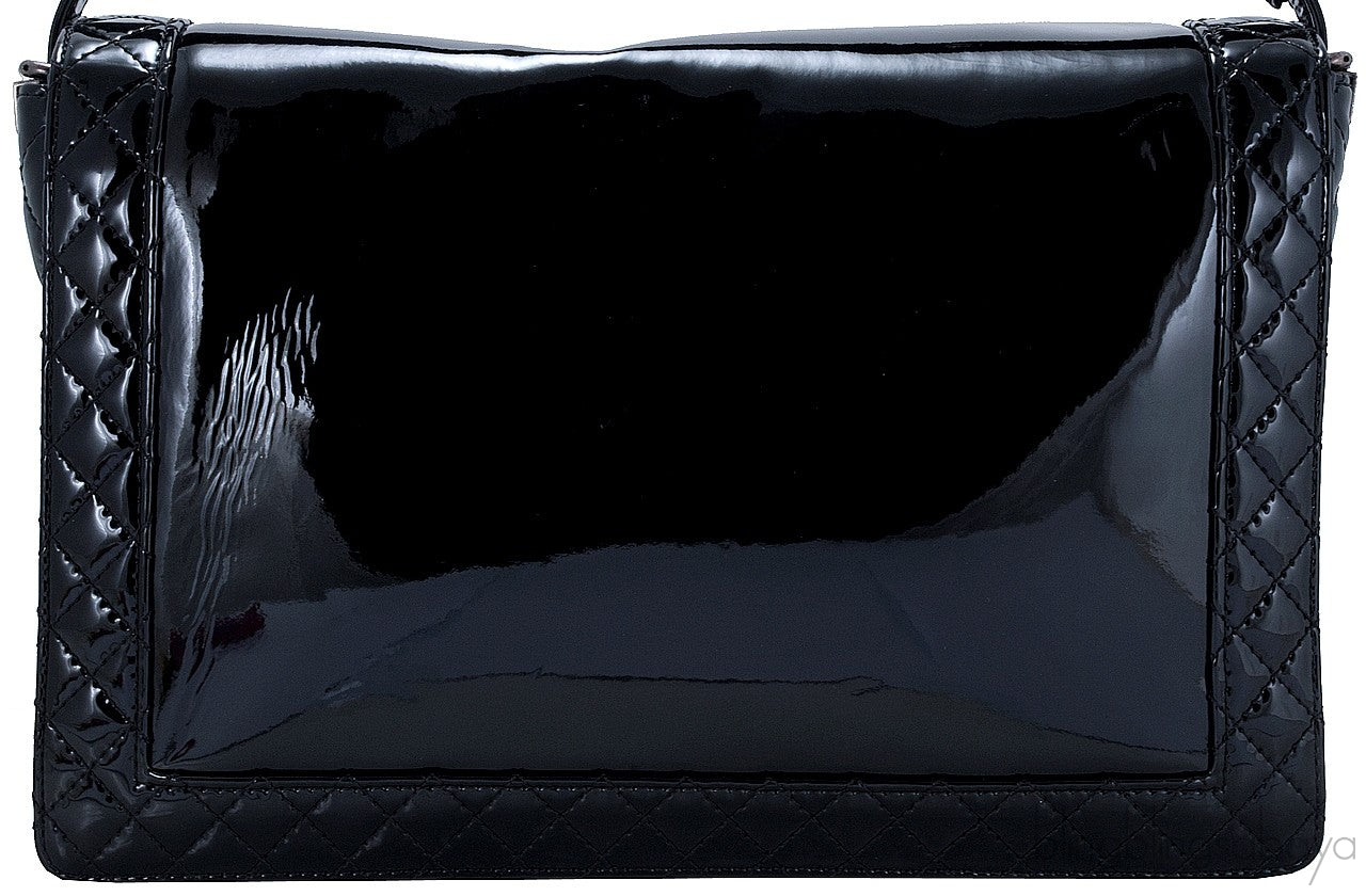 Black Patent XL Le Boy Shoulder Bag