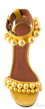 Pearlescent Suede Yellow Sandal