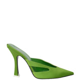 The Attico Green Pointed Satin Mule