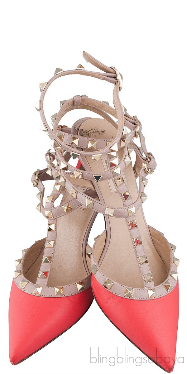 Rockstud Coral Nude Slingback