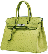 Birkin 30 Ostrich Vert Anis