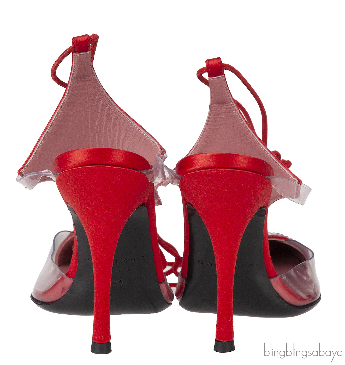 Red Satin Virgo Crystal Pump