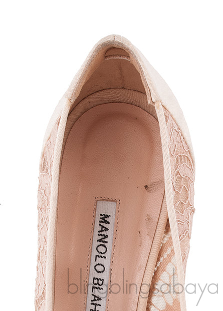 Floral Lace Beige Hangisi Pump