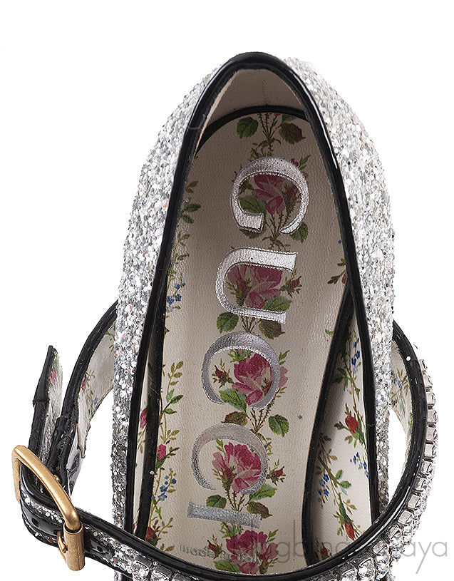 Sylvie Silver Crystal Glitter Heels