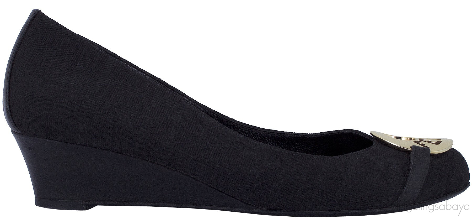 Mid-Heel Wedge Medallion Flats