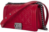 Medium Red Quilted Le Boy