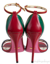 Multicolored Grosgrain Crystal Sandals
