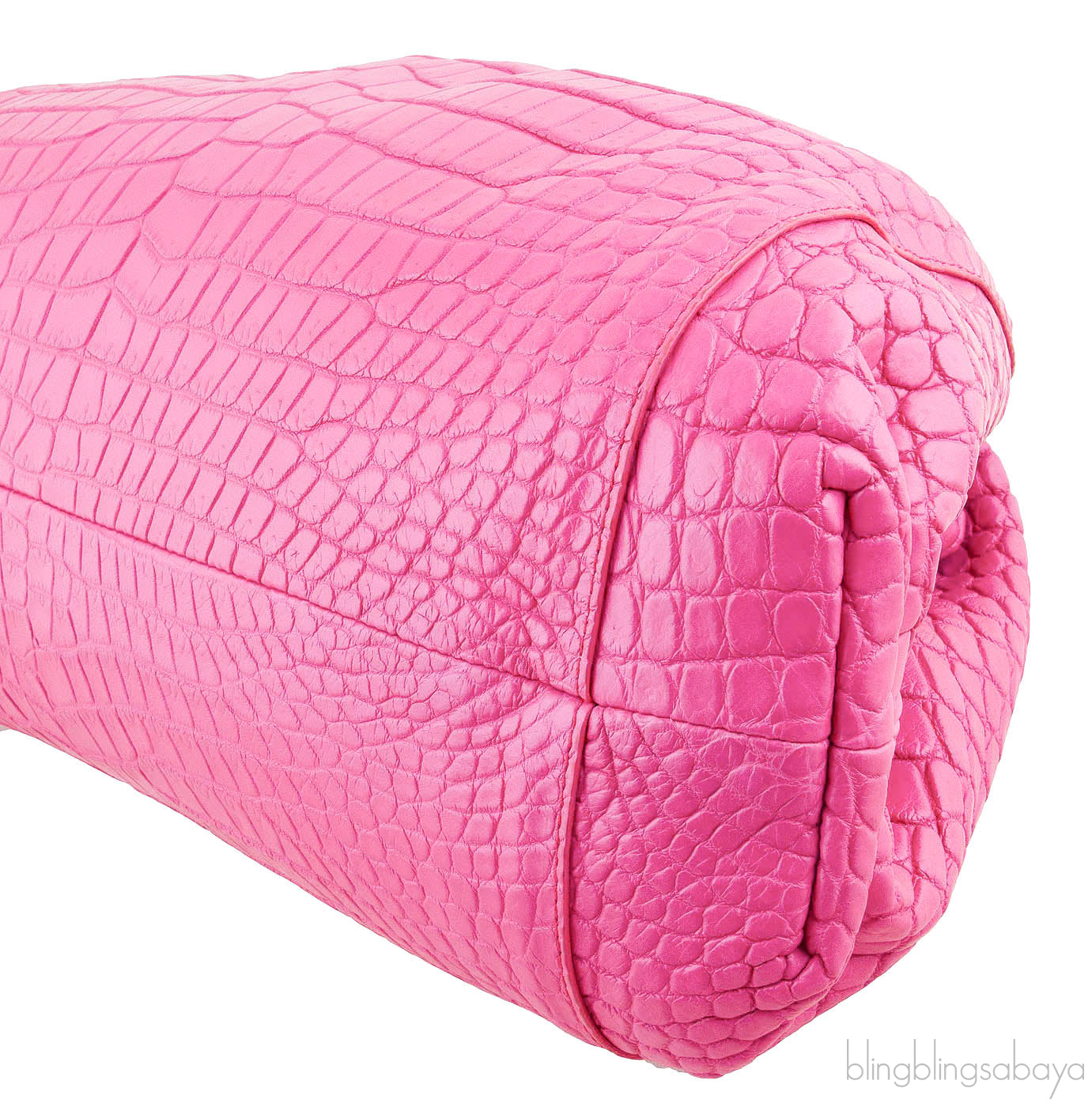 The Pouch Crocodile Pink Clutch