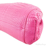 The Pouch Crocodile Pink Clutch