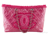 Quilted Pink Tweed PVC Tote