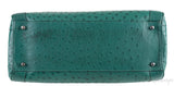Green Ostrich Jade Handle Bag