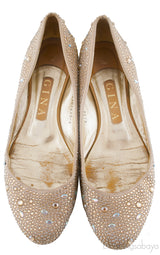 Gold Crystal Ballet Flat
