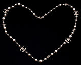 Gold CC Logo Pearl Necklace