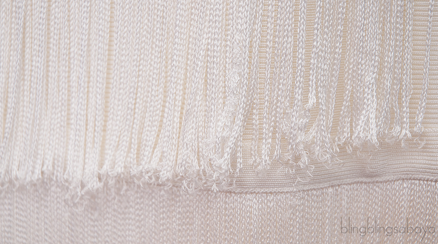 White Fringed Halter Neck Dress