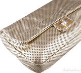 Gold Perforated Drill Flap Bag