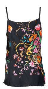 Draped Silk Floral Print Cami