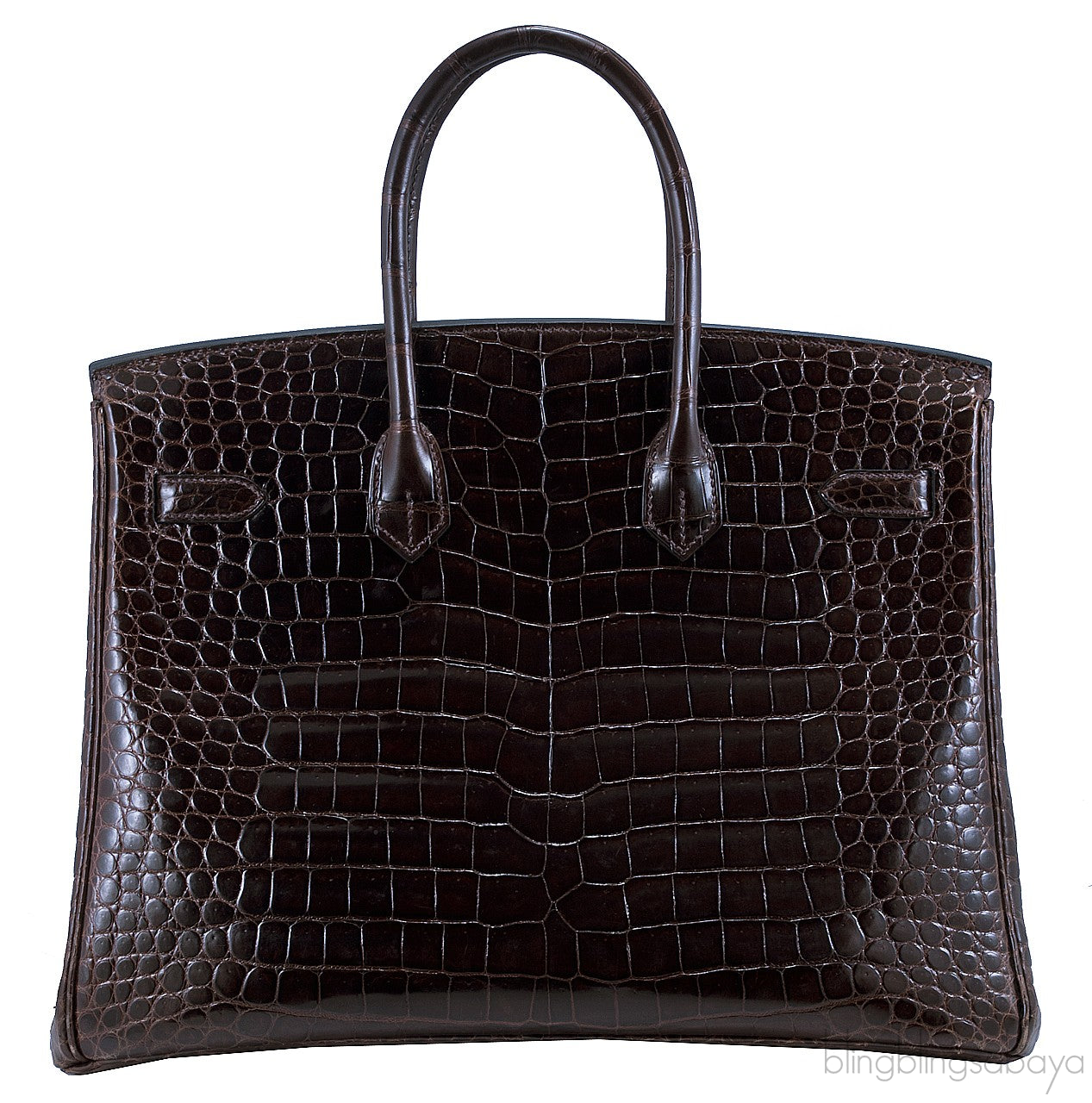 Birkin 35 Nicotine Shiny Croco
