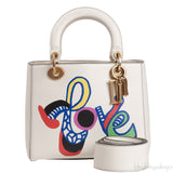 Off-White Lady Dior Calfskin Niki De Saint Phalle Love Medium Supple Bag