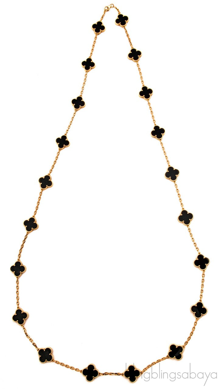 Alhambra Long Necklace Black Onyx