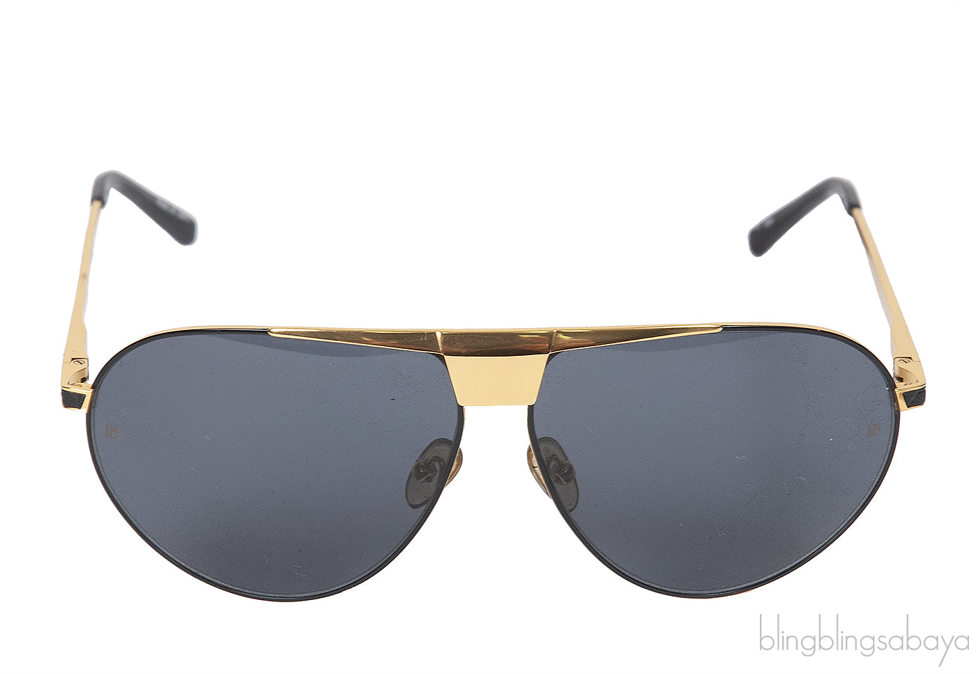Linda Farrow LFL461 Black & Gold Aviator Sunglasses