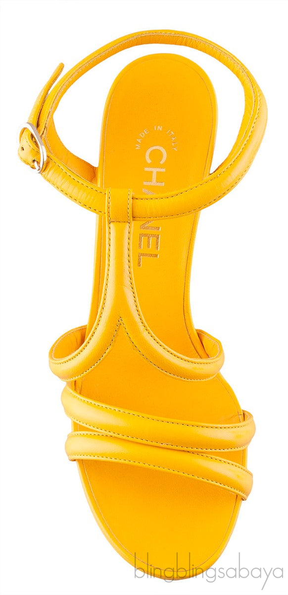 Parthenon Grecian Gladiator Column Heels Yellow