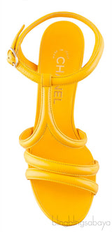 Parthenon Grecian Gladiator Column Heels Yellow