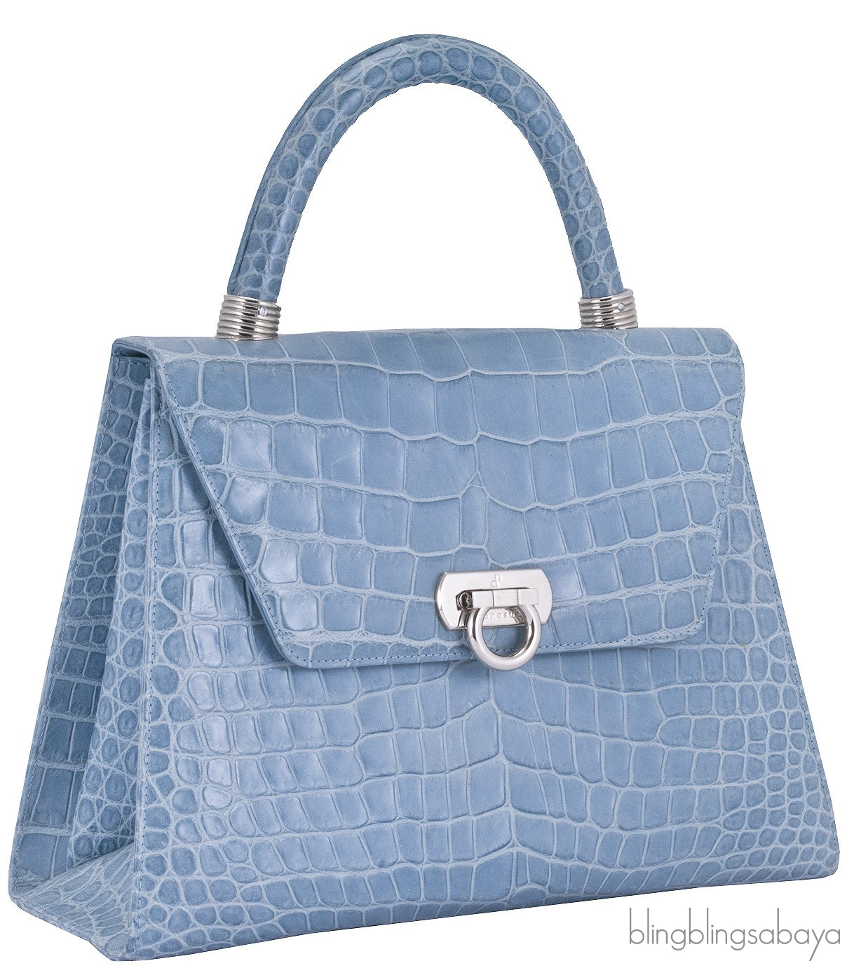 Cesare Furs Blue Gray Crocodile Handbag