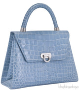 Cesare Furs Blue Gray Crocodile Handbag