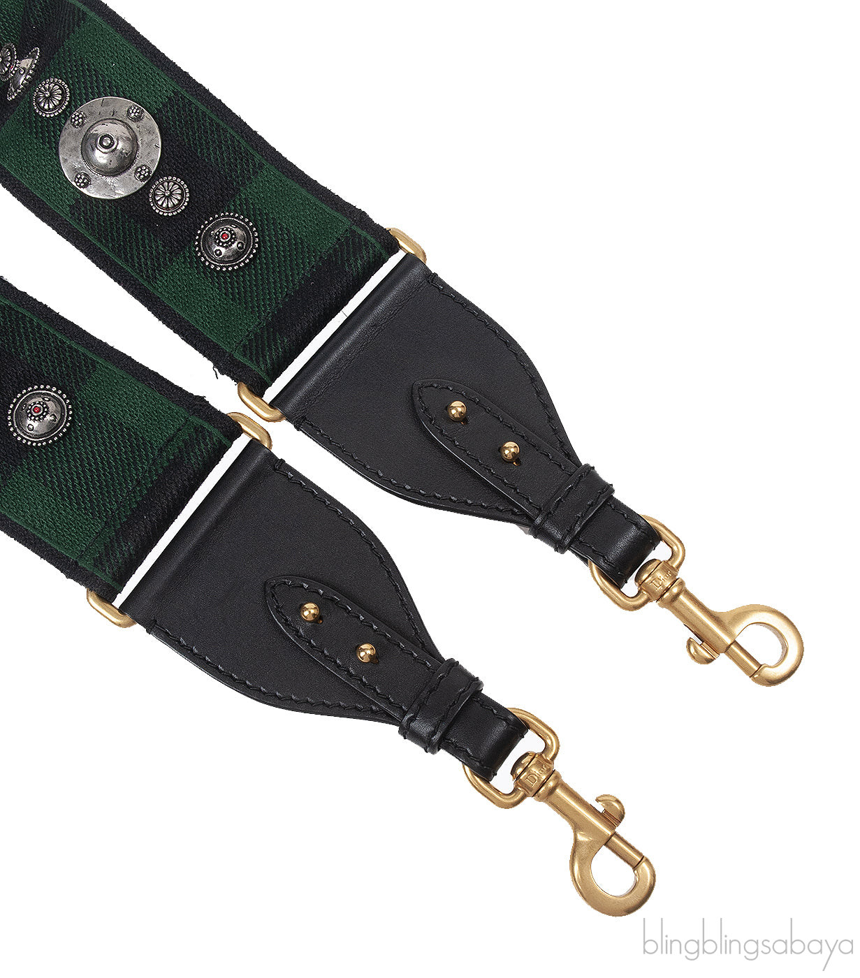 Christian Dior Green Studded Shoulder Strap