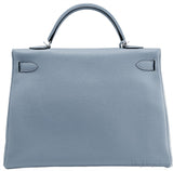Kelly 40 Blue Lin Togo Retourne